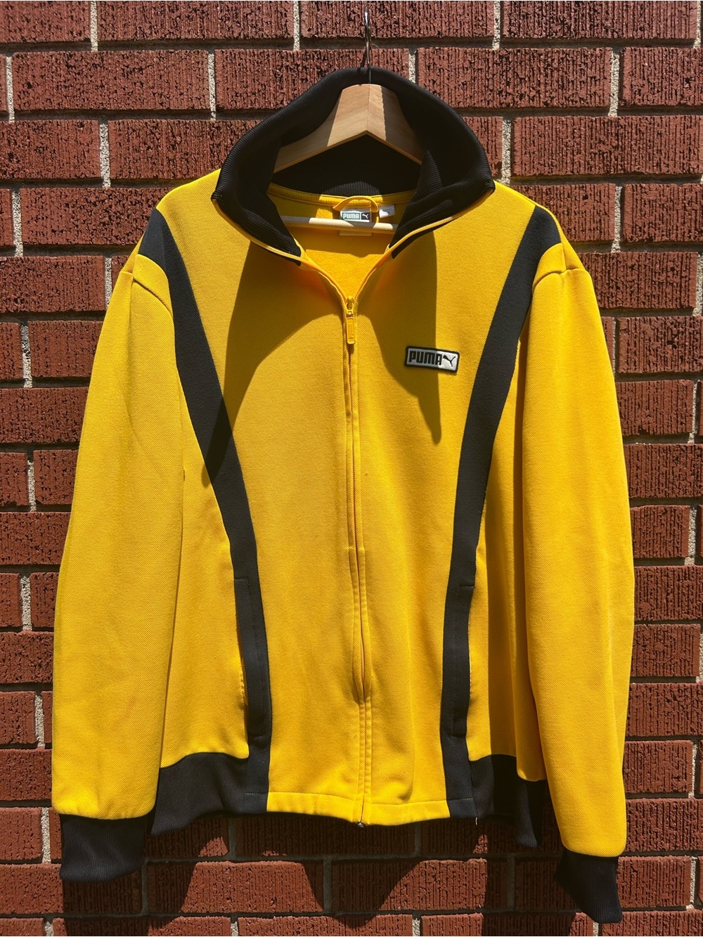Puma T7 Spezial Track Jacket Yellow Black Full Zip Men’s Large